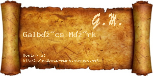 Galbács Márk névjegykártya
