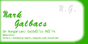 mark galbacs business card